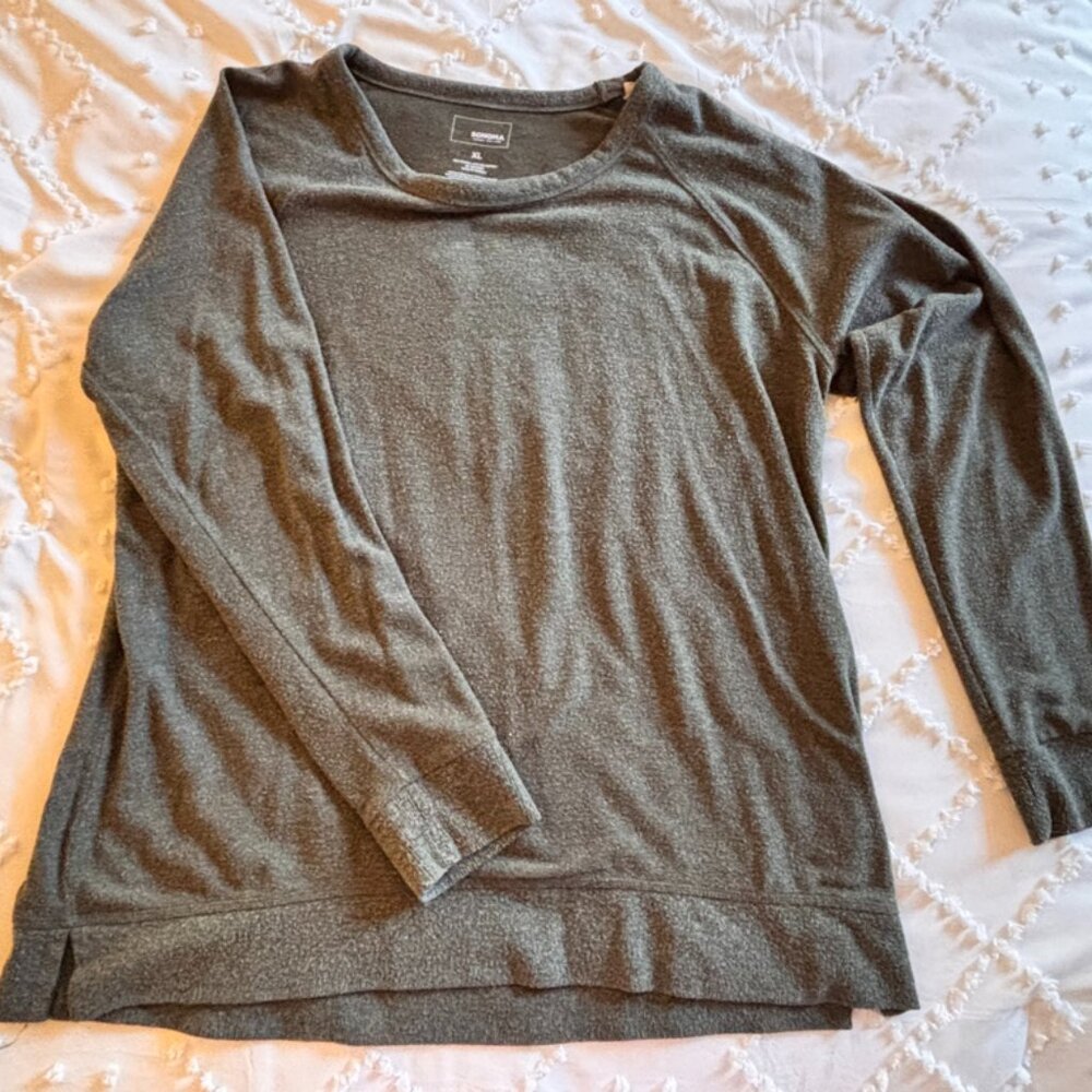 Women's Sonoma Long Sleeve Greenish/Grey Sweater Shirt - Size XL